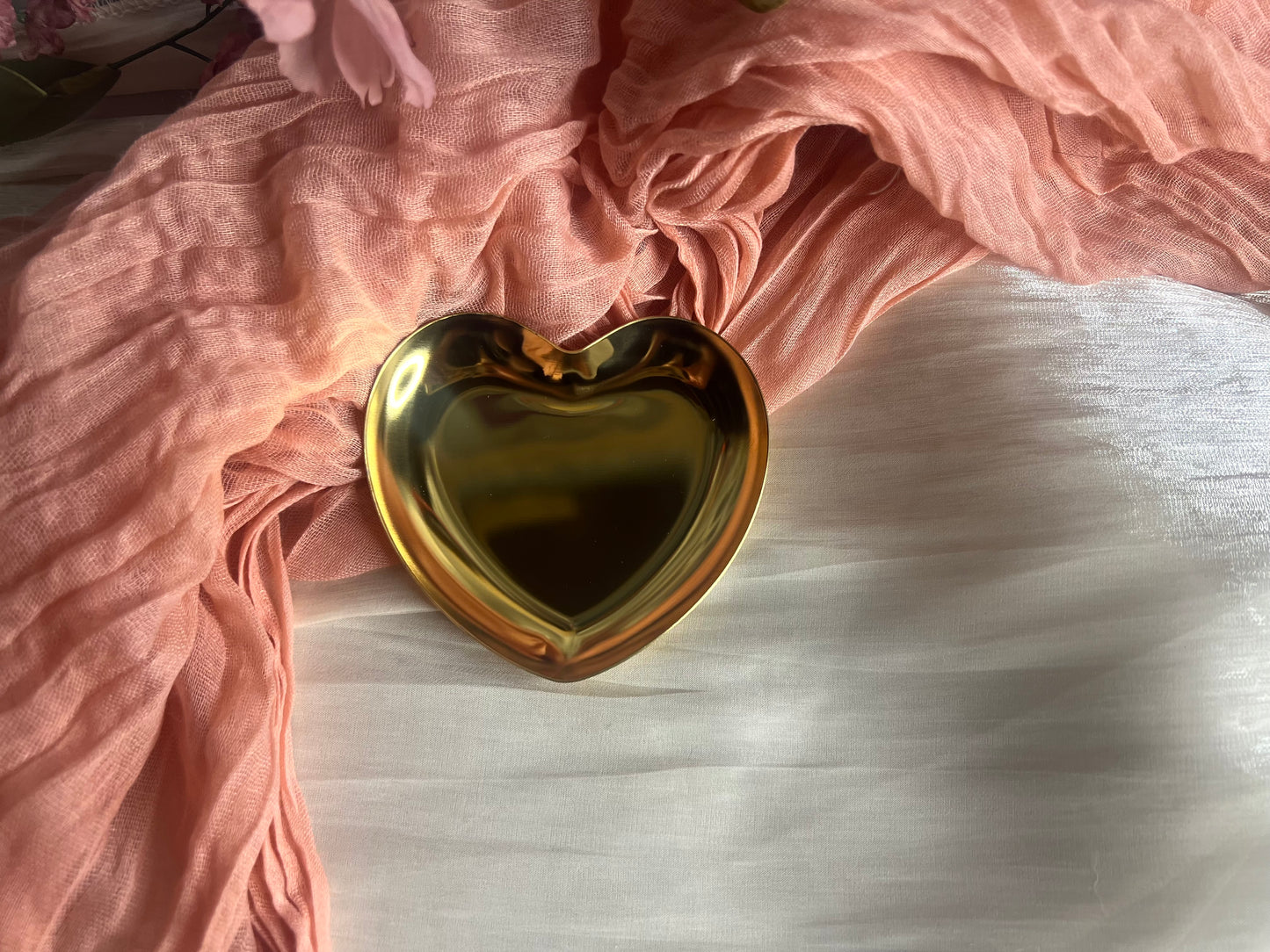 Gold Heart Jewelry Tray