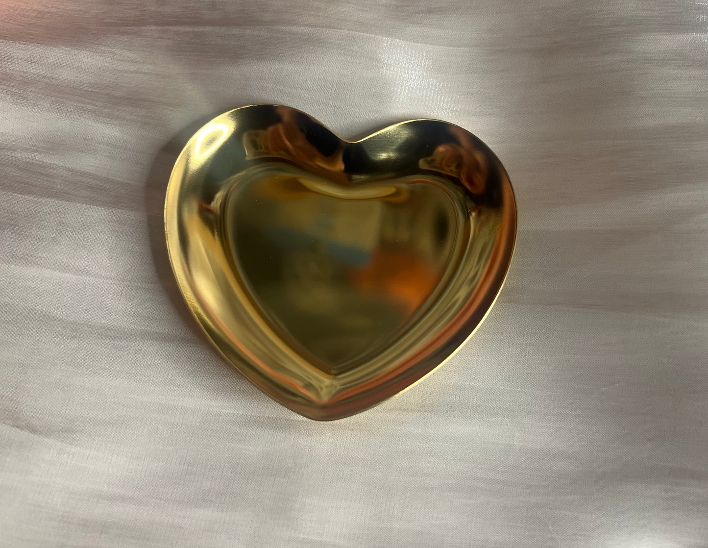 Gold Heart Jewelry Tray