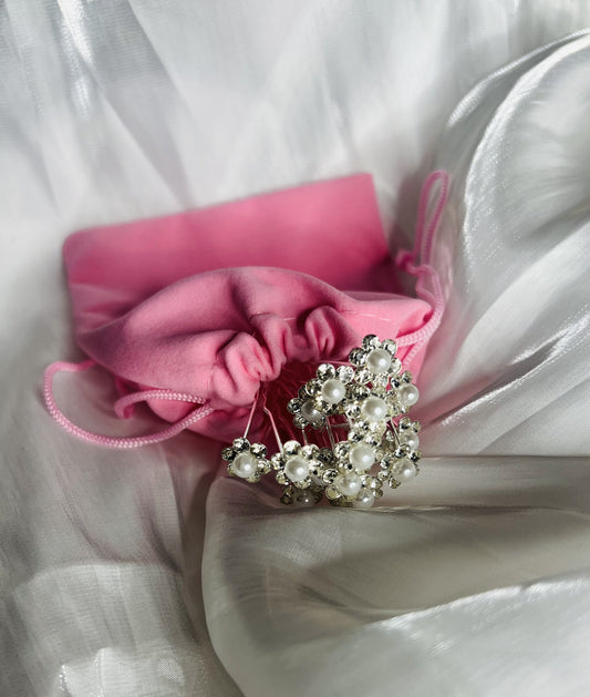 Floral Pearl Hair Pins